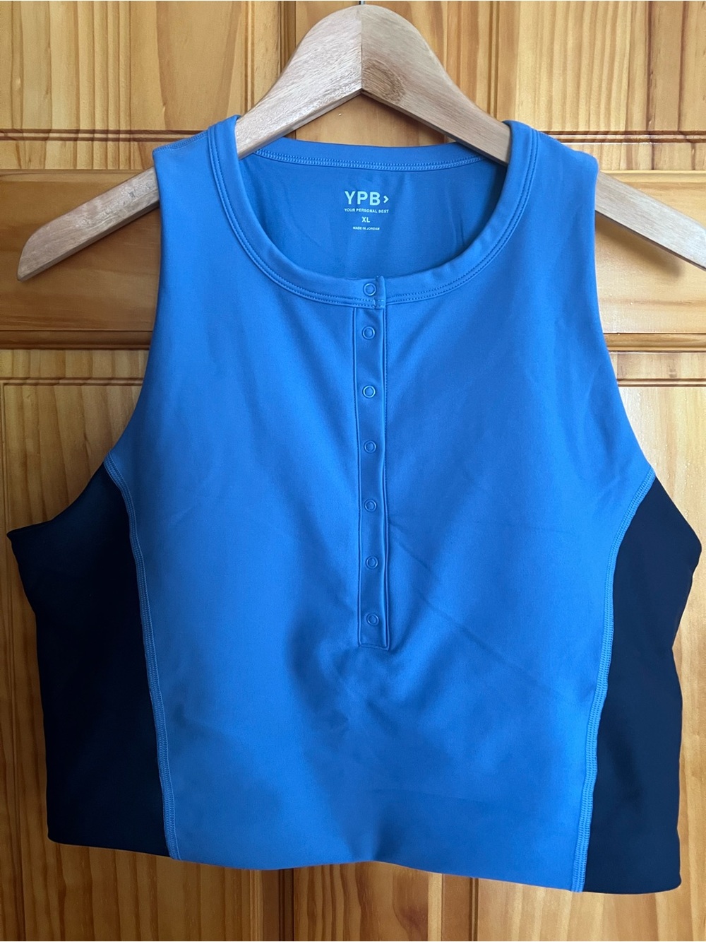Abercrombie & Fitch Blue and Black Fitness Crop Tank